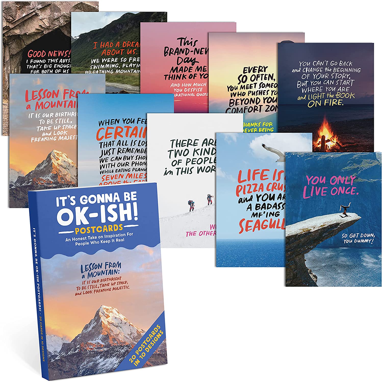 230816083240176_1 Em & Friends Pep Talk Postcard Book, 20 Postcards (2 Each 10 Styles), 5 x 7-inches - Image 1
